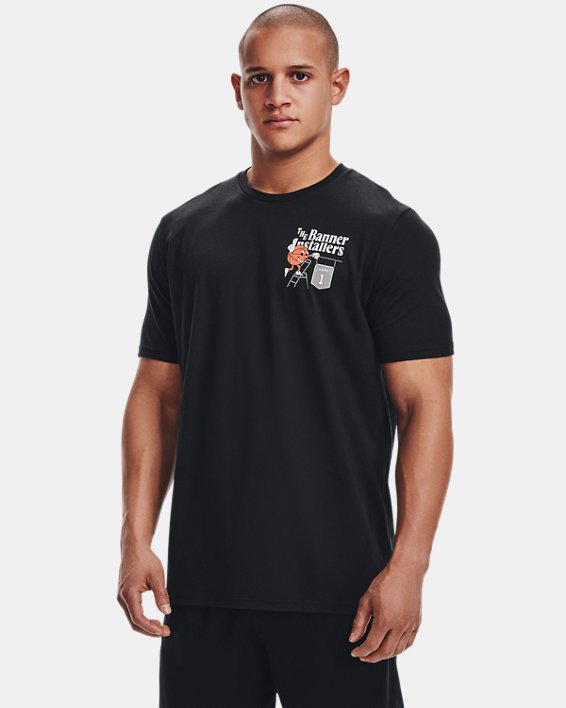 男士UA Basketball Vintage T恤, Black, pdpMainDesktop image number 1